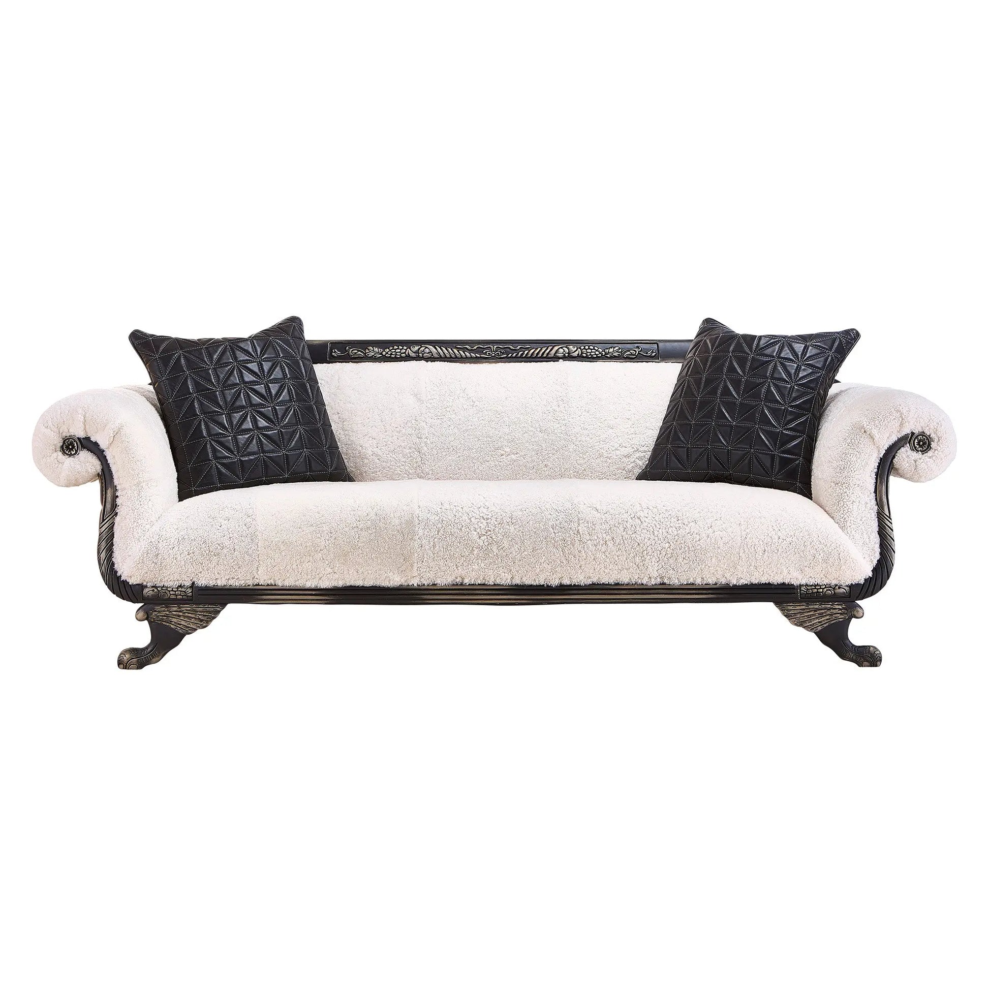 Coco_Duncan_Phyfe_Sofa_Front_Straight_Sheepskin_White_Old_Hickory_Tannery