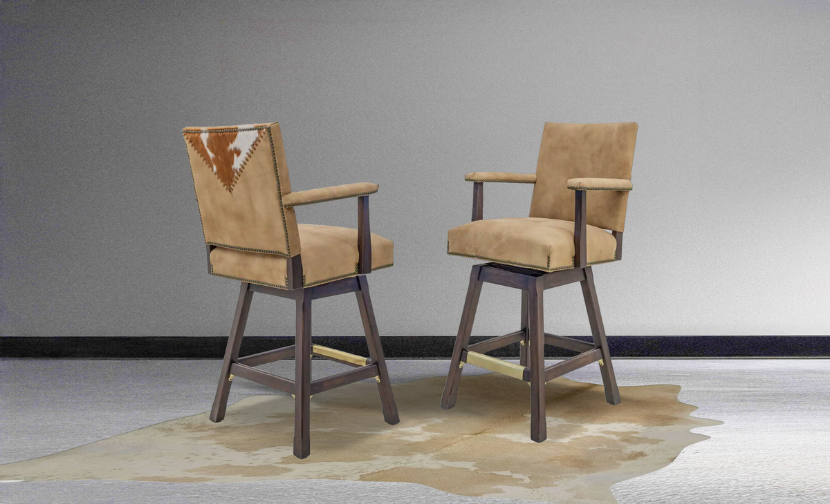 Canyon Ridge Barstool, leather, handcrafted in America by Old Hickory Tannery
