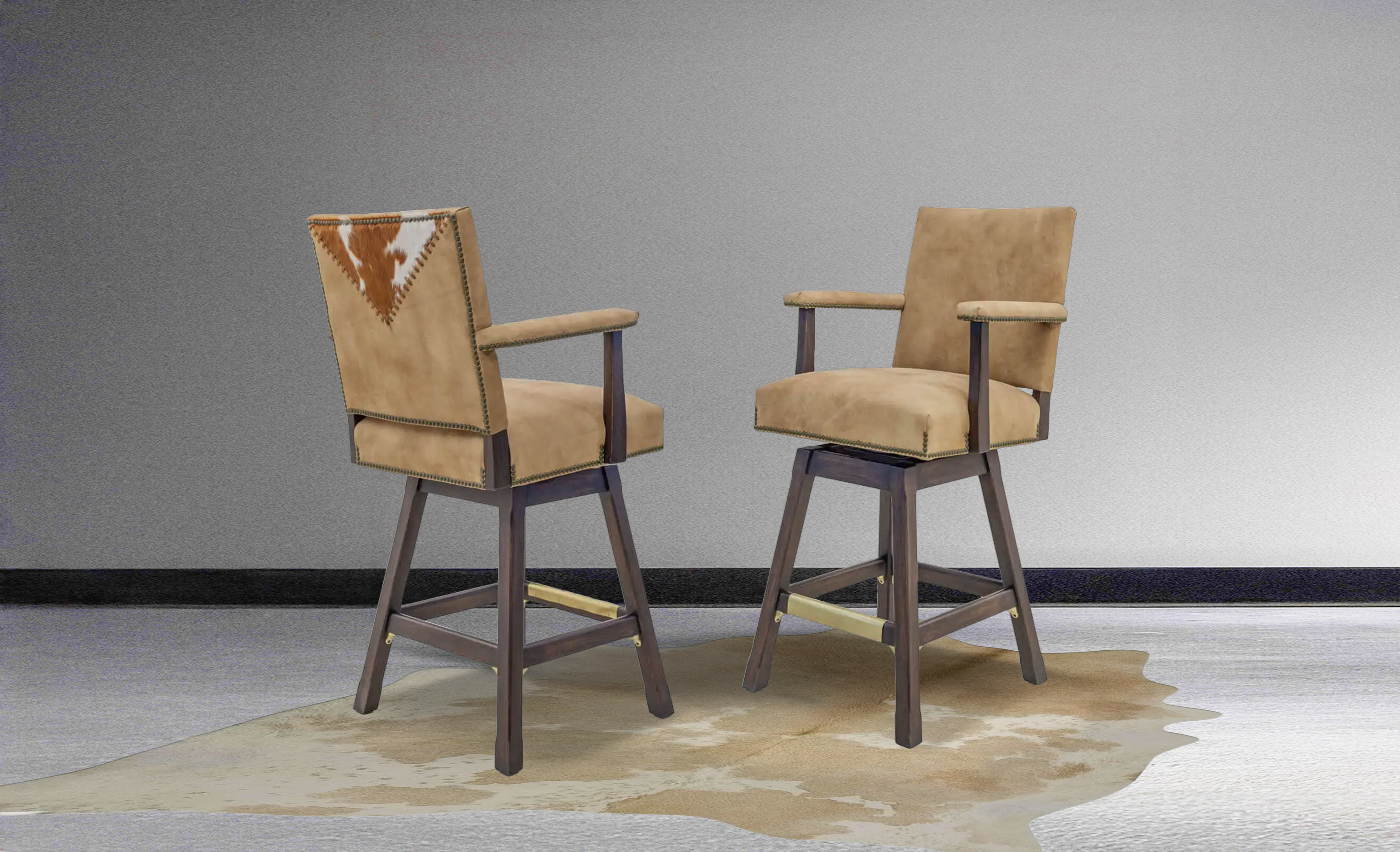 Canyon Ridge Barstool, leather, handcrafted in America by Old Hickory Tannery